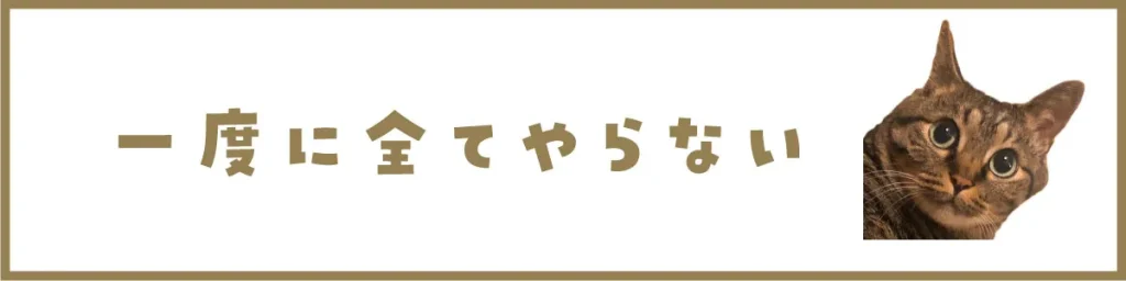 一度に全てやらない