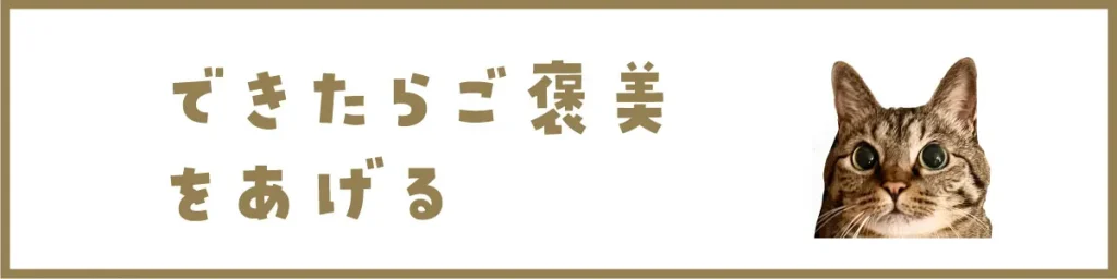 できたらご褒美をあげる